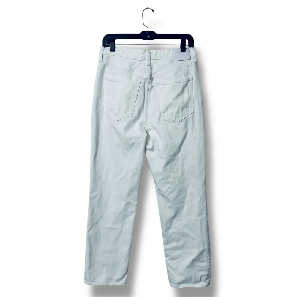 Denim Forum Joni Loose Jeans 28 White High Rise Cropped Off Duty Denim Core